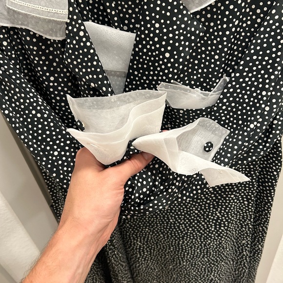 SOLD Vintage Valentino Intimo Black Polkadots Night Gown + Wrap Dress Set - Picture 15 of 16